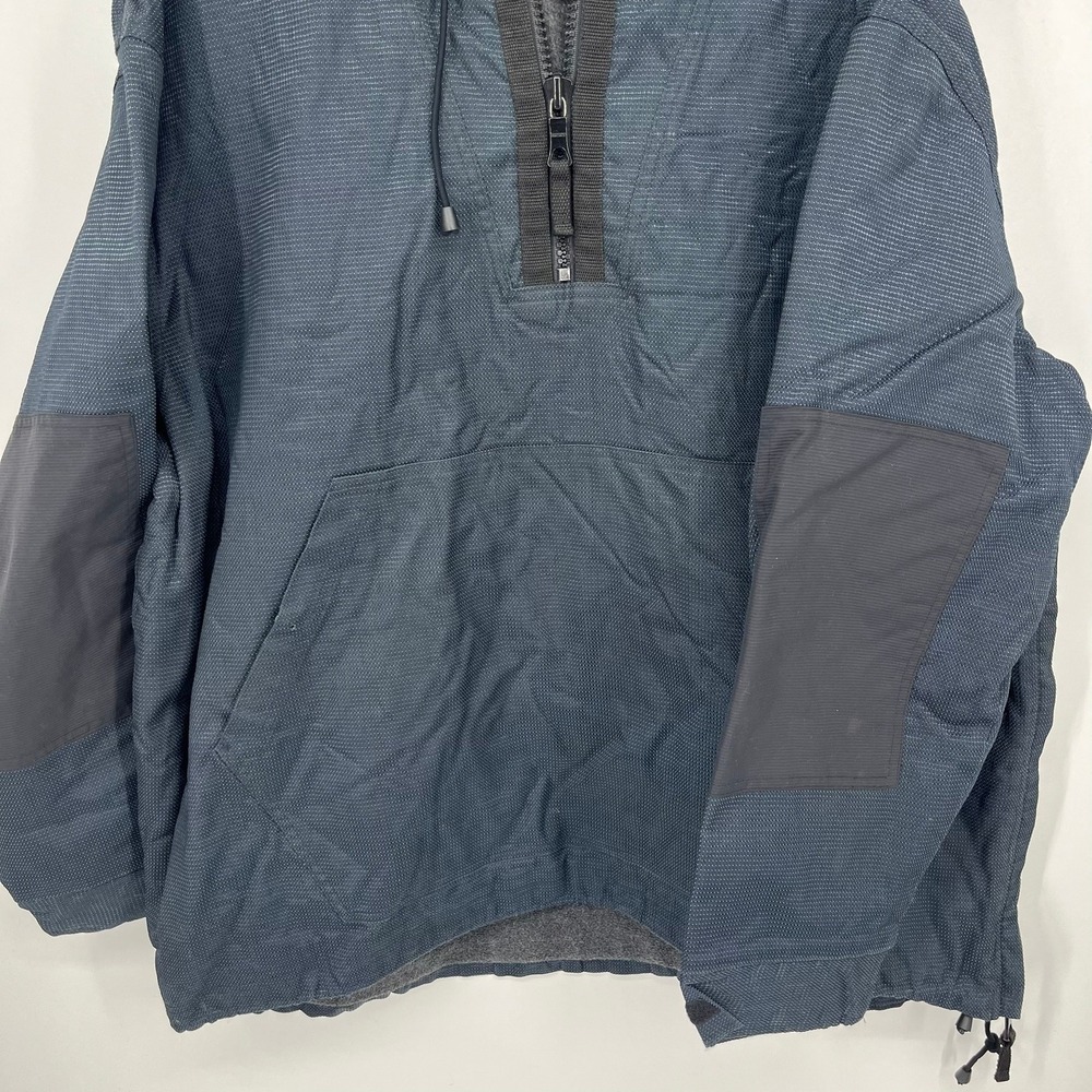 Banana Republic Mens XL Blue Textured Half Zip Anorak Fleece Lined Jacket Vtg - Picture 10 of 13
